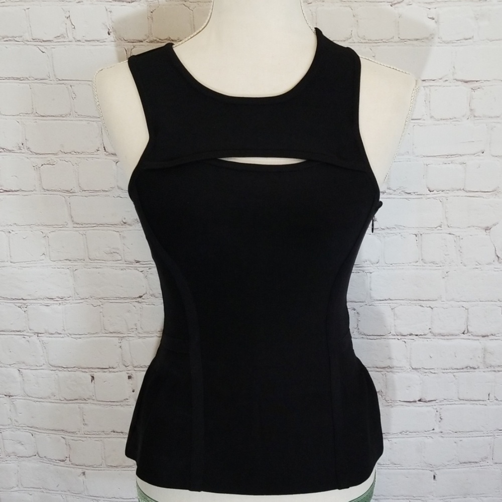 Bebe Black Stretchy Peekaboo Top